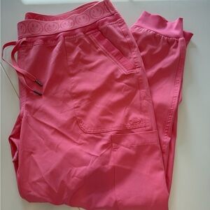 Pink Jogger Pants with Smiley Detail